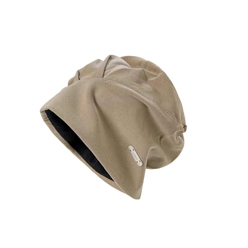 Black pile hat female spring and summer face small bag head hat big head circumference loose hat windproof confinement hat