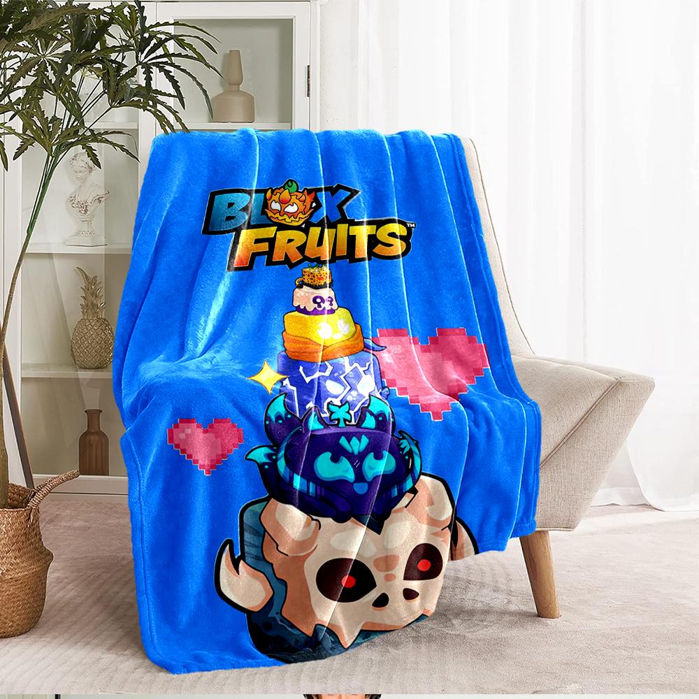 Blox Fruits Theme Printed Blanket - Perfect for Couch, Bed, Travel & Outdoor Use | Machine Washable, Cozy & Durable.