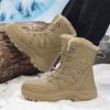 Men's Snow Boots Mens Winter Boots Retro Combat Boots Anti Slip Wear-resistant Outdoor Boots Outdoor Waterproof Boots
