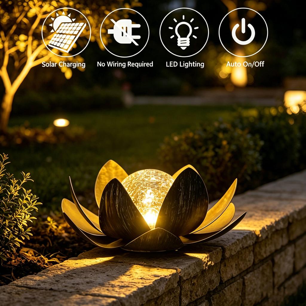 Crackled Glass Ball Lamp For Courtyard Garden Home Decoration Night Light Ambient Light