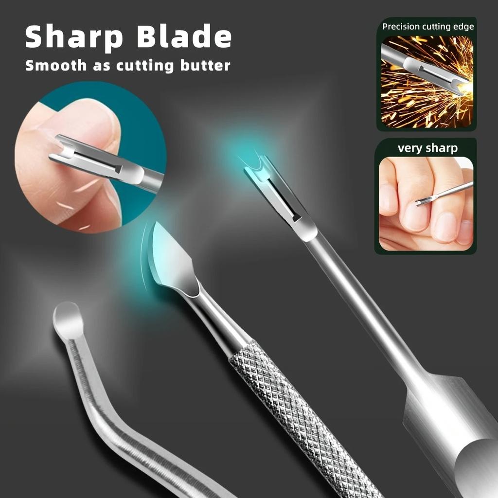 3 In 1 Stainless Steel Nail Care Toolbox - Ingrown & Thick-toed Nail Foot Care Kit for Dead Skin and Callus Manicure - Ideal for
