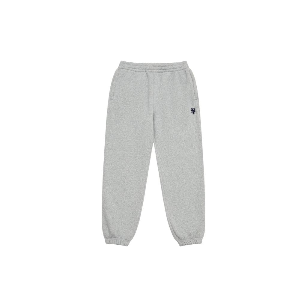 MLB Basic Series New York Mets 24FW Casual Loose Fit Cuffed Fleece Knit Sweatpants Unisex bottoms Light-Gray 3APTB0646-09MGS