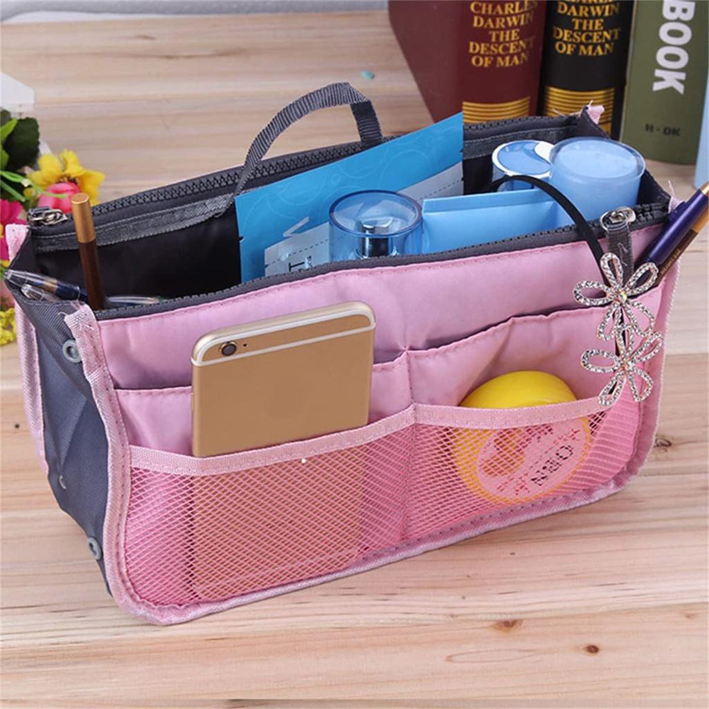Large Portable Double Zipper Toiletry & Cosmetic Bag - Korean Style Multifunctional Storage Liner