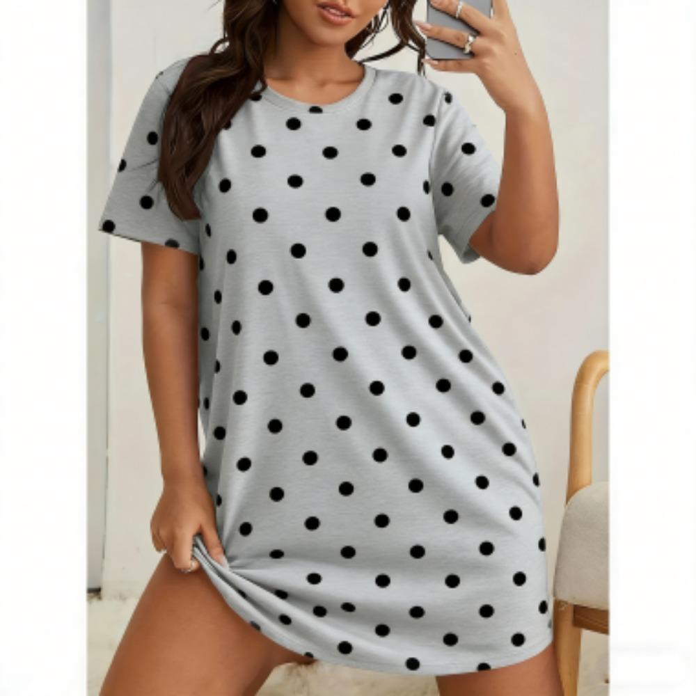 3D Print For Women Short Sleeve Sleepwear Dresses Loose Casual Fit Tee Nightwear Home Clothes Nightie Loungewear Dresses