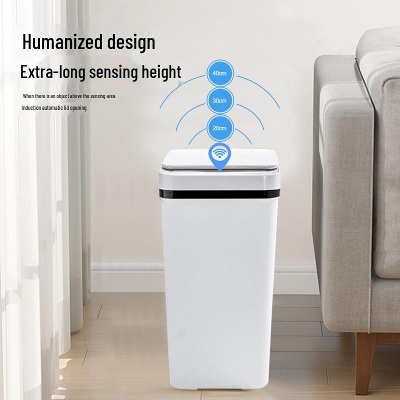 Automatic Smart Sensor Trash Can with Logo for Home, Living Room, Bedroom, & Bathroom