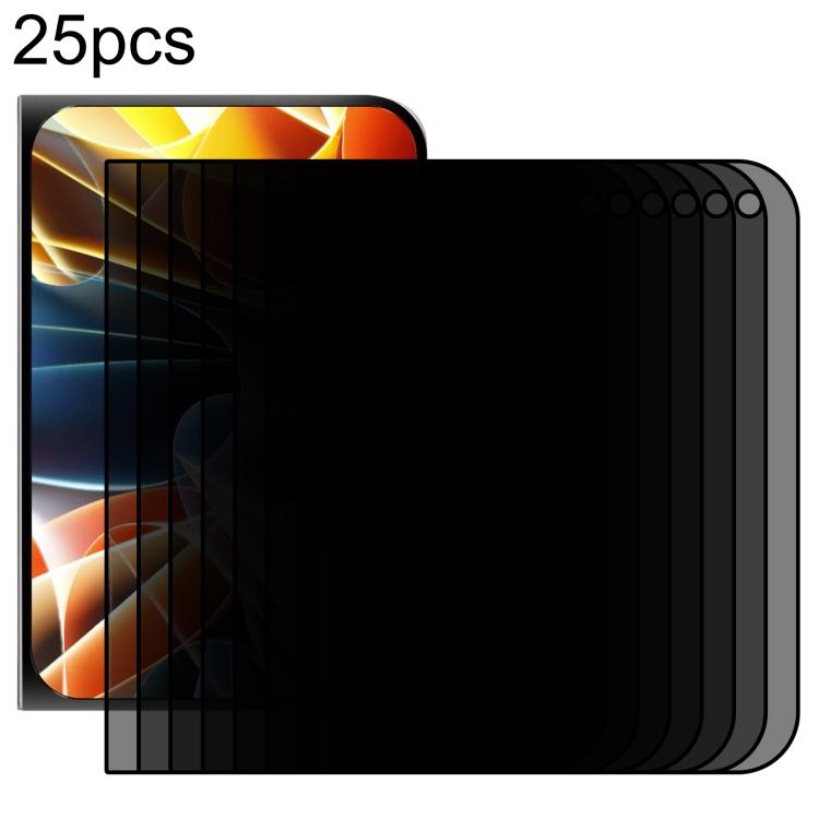 25 PCS/Pack Dustproof 28-Degree Privacy Tempered Glass Film