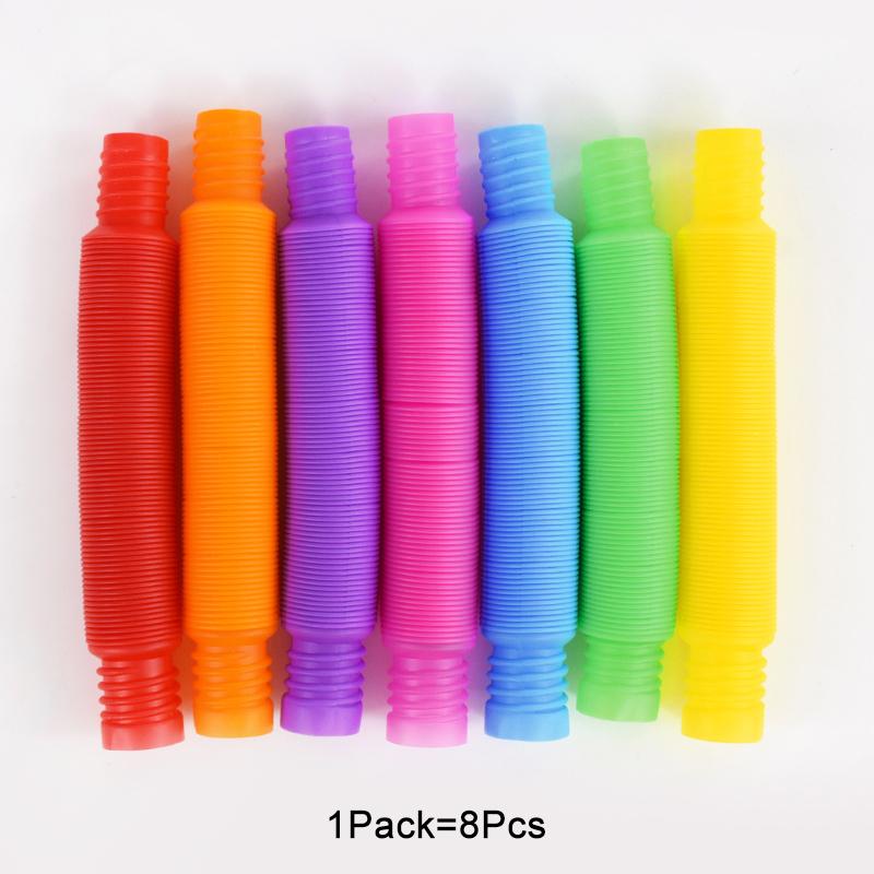 8-32pcs Pop Tubes Sensory Fidget Toys Stress Anxiety Relief Squeeze Toy Toddlers Stretch Tube Kids Birthday Party Favors Gifts