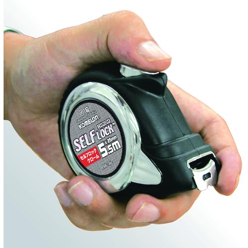 Komelon Convex Self-Locking Chrome 19 Tape, 19mm Wide, 5.5m, with Holder, KMC-36CL