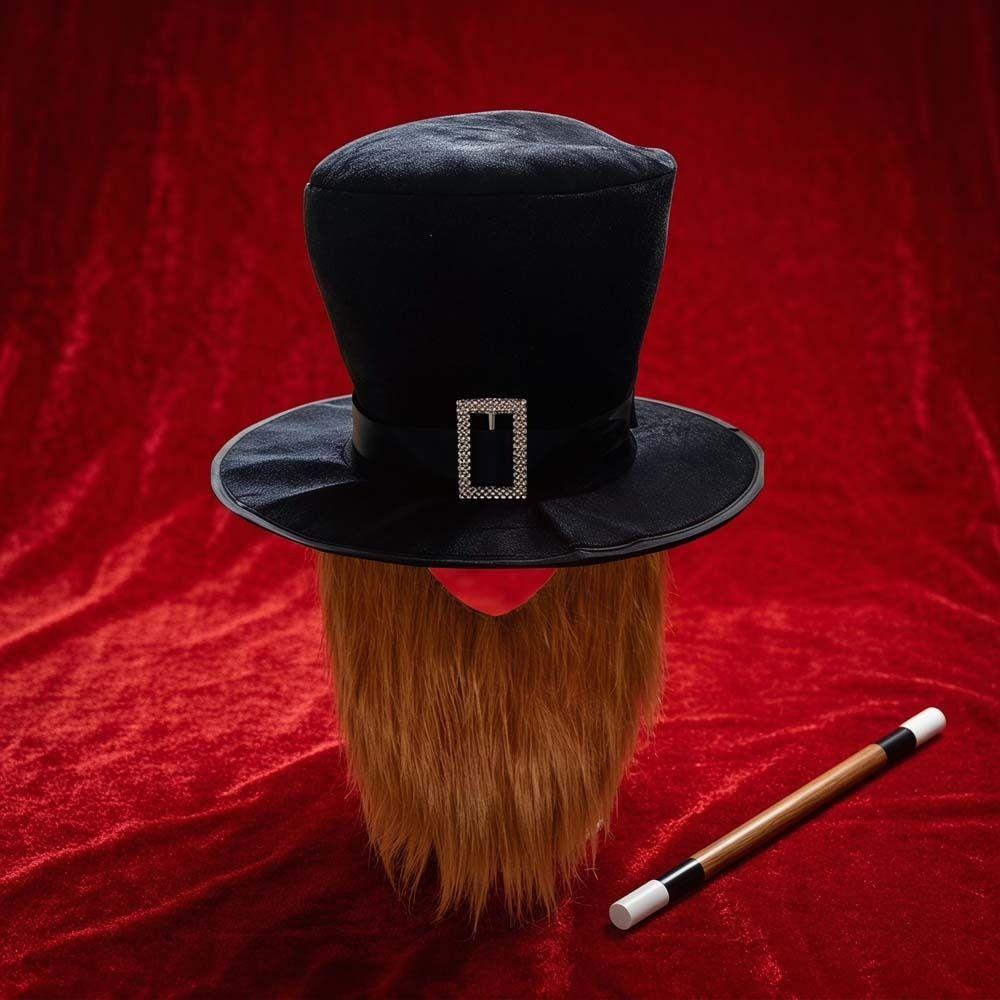 Adorable Formal Costume Hat Dress Up Black Magician Hat Cosplay Outfit Black Top Hat Theme Party