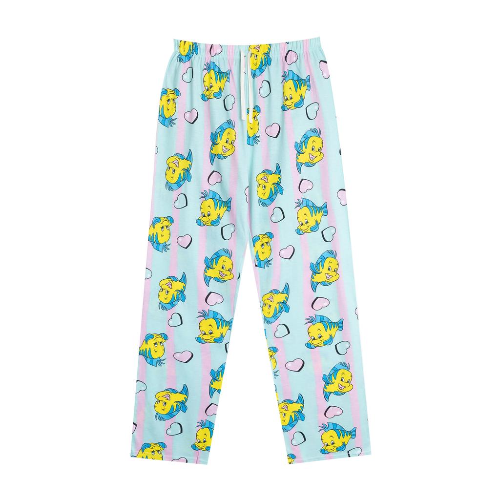 The Little Mermaid Womens/Ladies Ariel & Flounder Short-Sleeved Long Pyjama Set