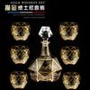 Gold Thread Crystal Glass Whisky Wine Set 7 Piece Luxury Drinking Cups for Home Bar