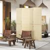 Room Divider, Freestanding Privacy Screen, 4 Panel Folding, 180 X 180cm, Natural