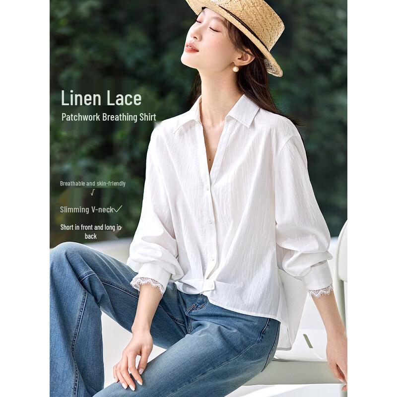 Mohan Yimei Women s V-Neck Lace Blouse 2XL