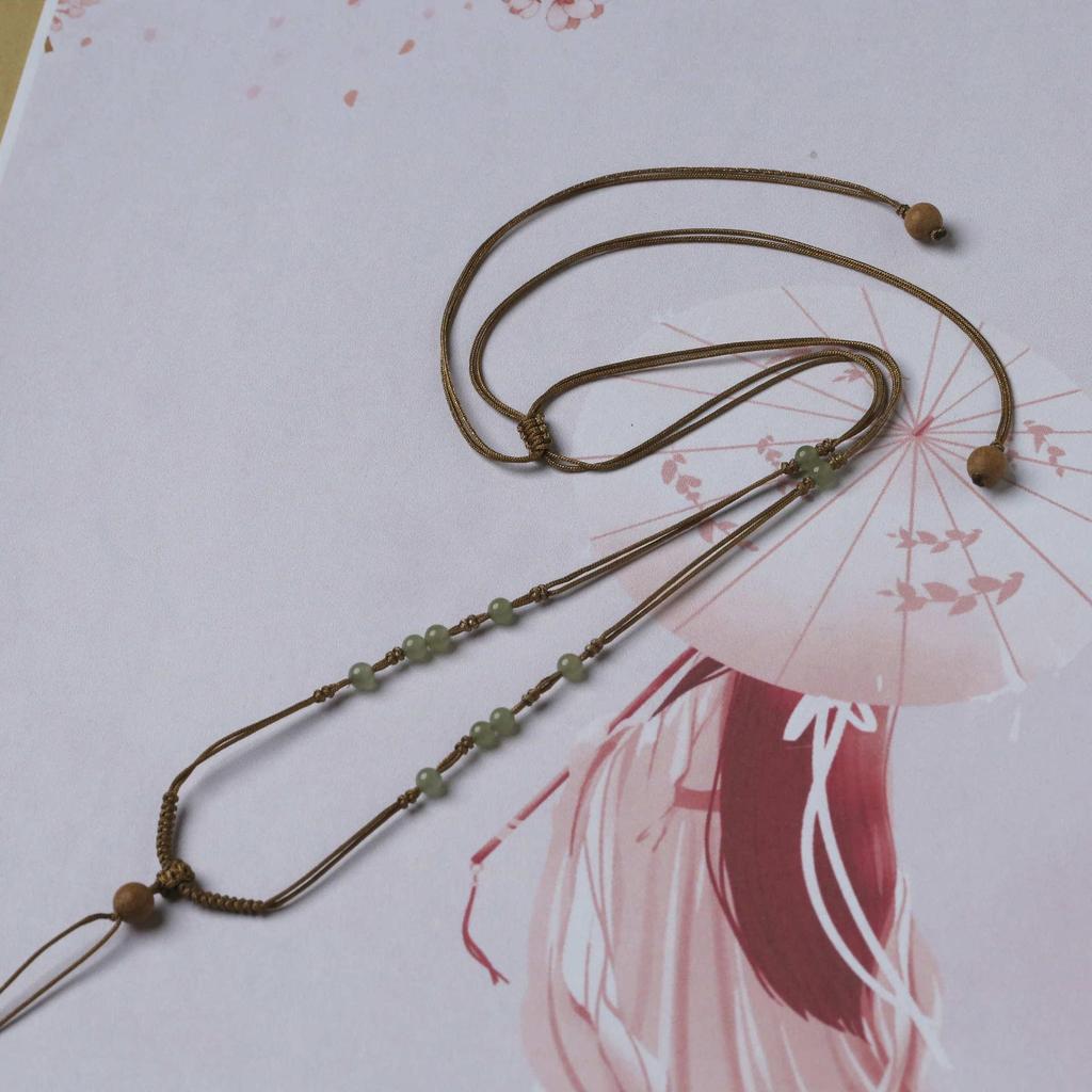 Exquisite Handwoven Hetian Jade Fashion Lanyard