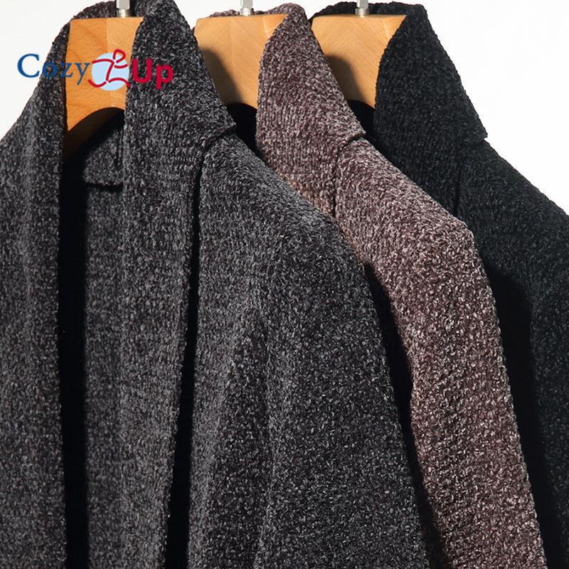 Cozy Up Men's Fall Long Sleeve Chunky Knit Cardigan Draped Open Front Cocoon Sweaters Coat with Pockets