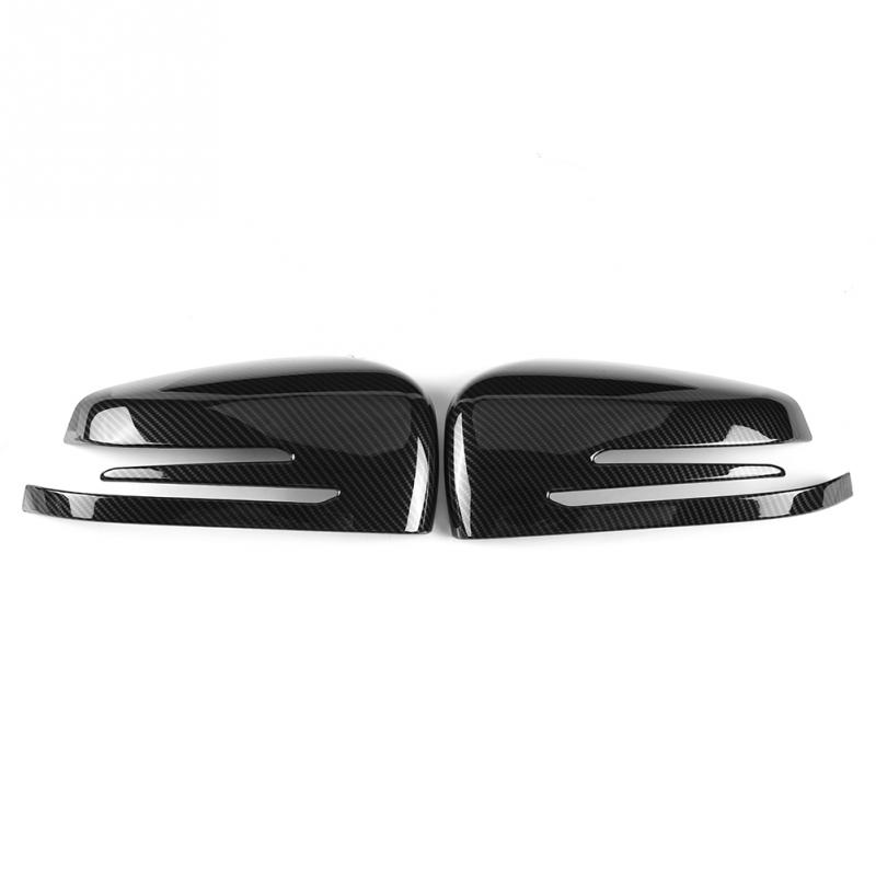 1 Pair Car Auto Carbon Fiber Side Rearview Mirror Cap Cover Trim for Mercedes Benz A B C E S CLA GLK GLA Class