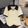 Girls' Academy Style Color Block Polo Shirt - Breathable, Stylish, Versatile Short Sleeve Top