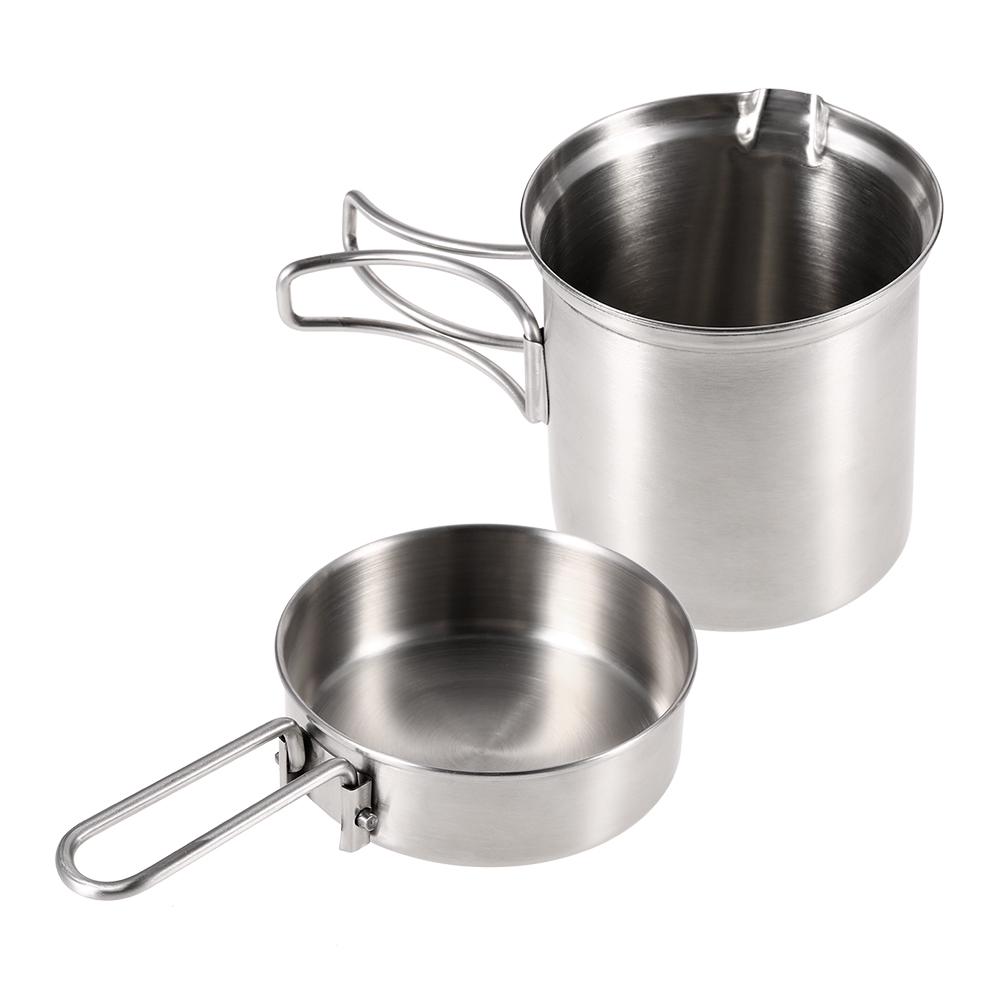 Portable Camping Combo Wood Burning Stove & Cooking Pot Set Fishing Hiking