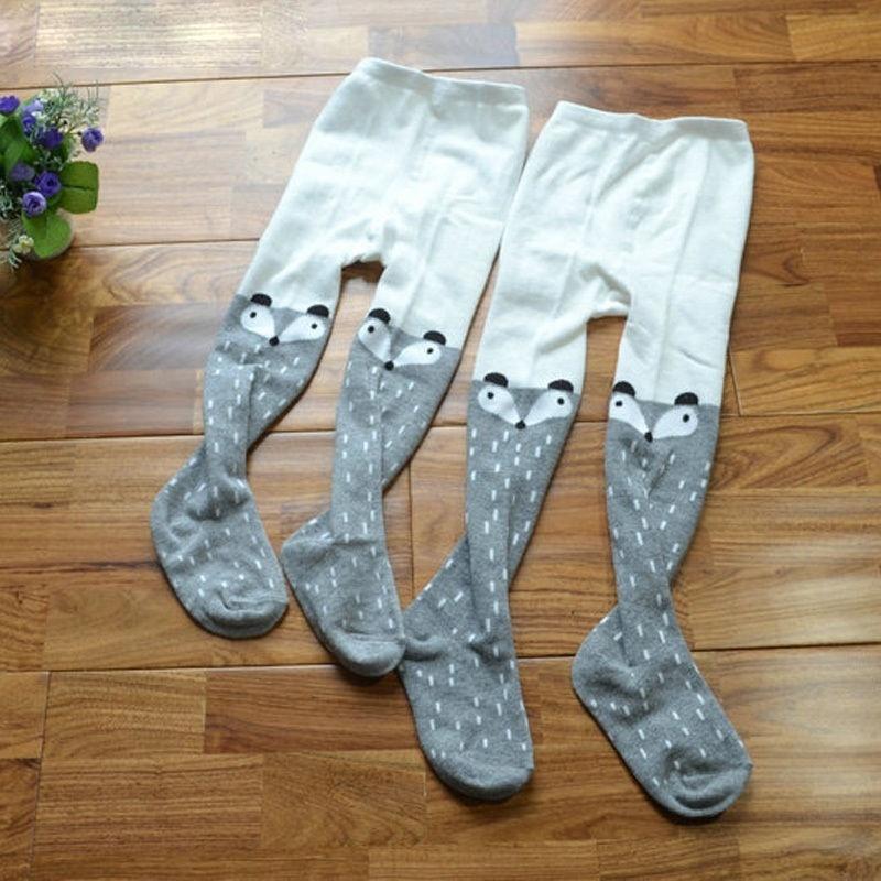 Baby Kids Girls Lovely Cotton Fox Tights Socks Stockings Pants Hosiery Pantyhose