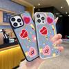 Foreign Trade Explosion Color Contrast Cool Love iPhone13 Mobile Phone Case Apple 17promax Matte Bare Metal Feel Advanced