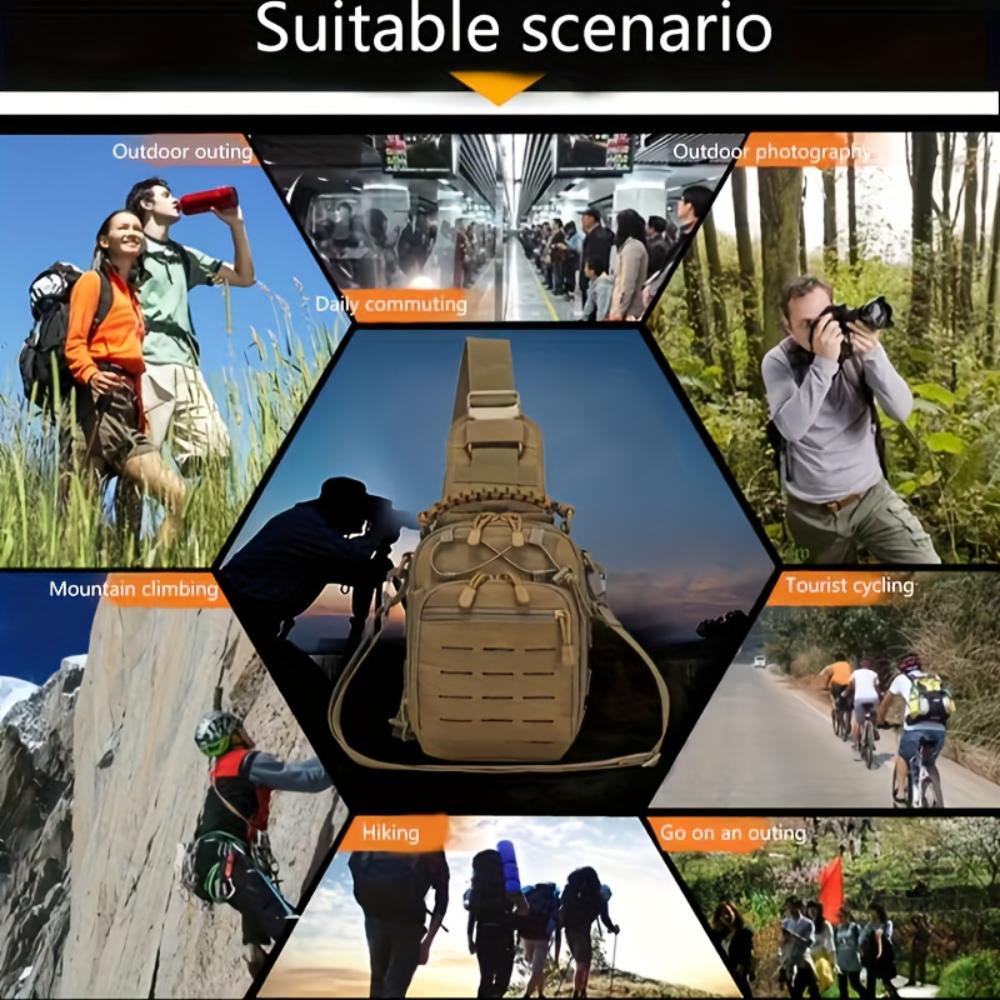 Geantă de umăr rezistentă la uzură pentru sporturi în aer liber, cu compartimente multiple, Geantă crossbody durabilă cu capacitate mare pentru camping, antrenament și drumeții în aer liber