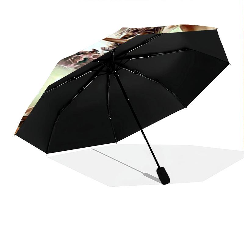 Apocalyptic Warrior Uprising Folding umbrella 8 paraphenoid bones Portable printing Sun umbrella Gift