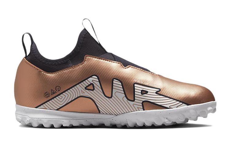 Nike Zoom Vapor 15 Academy Anti Kick And Abrasion Resistant Low Top Soccer Shoes Gold Black Kids' DR6052-810