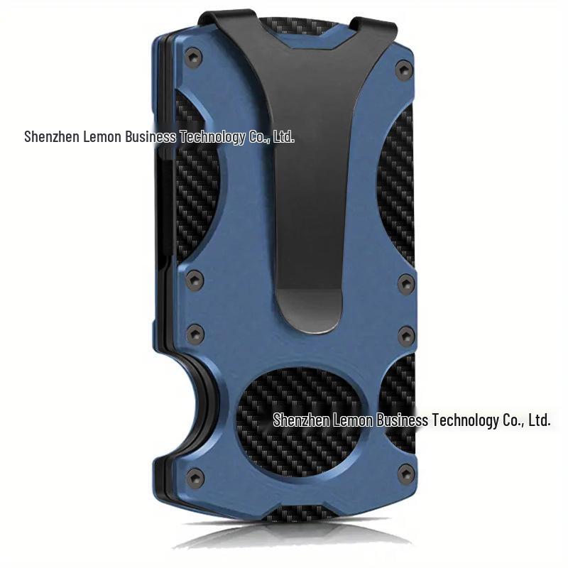 

Men s RFID Blocking Ultra-Thin Metal Wallet & Coin Purse королевский синий