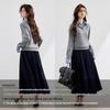 VICTORIA&VERA Andy Velvet 2.0 Faux Two-Piece Patchwork Knit Shirt