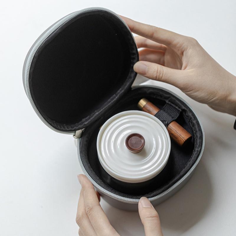 Portable High End White Porcelain Chinese Kung Fu Travel Tea Set Teaware Teapot For Tea Teapot Tea Cup Set Tea Maker Infuser