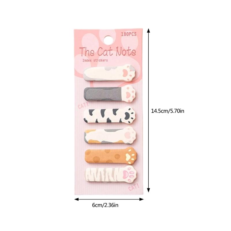 180Sheets Kitten Index Tabs Page Marker Adhesive Notes Memo Pad Index Sticker Reminder on Notebook Planner Calendar