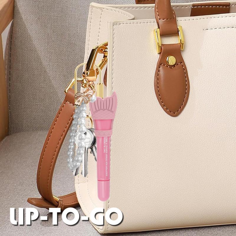 Creative Silicone Lip Balm Holder Pearl Necklace Portable Keychain Lip Gloss Cap Flexible Colorful Lipgloss Sleeve Gift