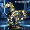 Non-Toxic Stem Creative Golden Machinery Horse Building Blocks Animal Movable Models With Light Stands Kid Assembly Toys Birthday Gift