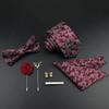 Men Tie Set Jacquard Woven Necktie Bowtie Tie Clipred For Groom Business Wedding Party
