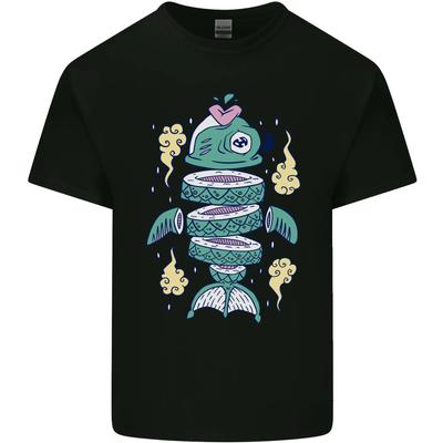 Funny Sliced Sushi Fish Fishing Fisherman Mens Cotton T-Shirt Tee Top
