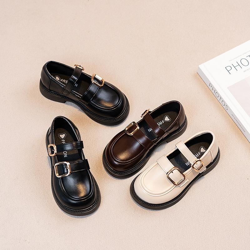 Spring and Autumn New Style Girls' Breathable Soft Sole Lightweight Leather Shoes