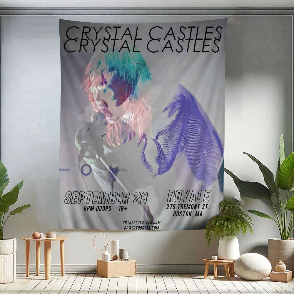 Band CCrystal Castles Chart Tapestry For Living Room Home Dorm Decor Art Home Decor