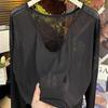 2025 Summer Ice Silk Backless Cutout Sun Protection Cardigan - Slimming Loose Fit Long Sleeve Top