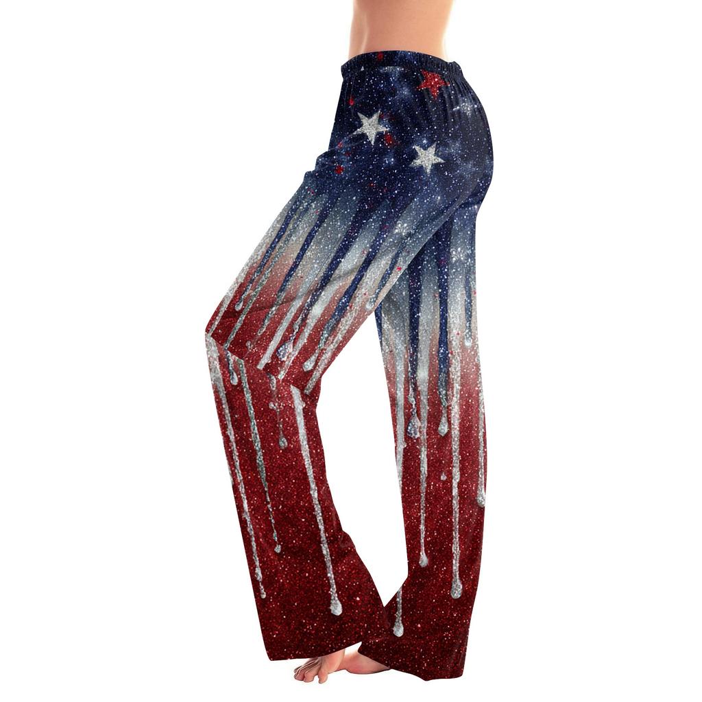 Women's Casual Fashion Independence Day Printed Loose-fitting Home Pajama Pants