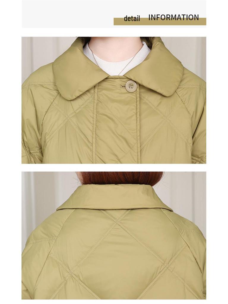 Women's 2024 Lightweight White Duck Down Puffer Jacket - Petite, Warm, Fashionable Winter Outerwear for Moms