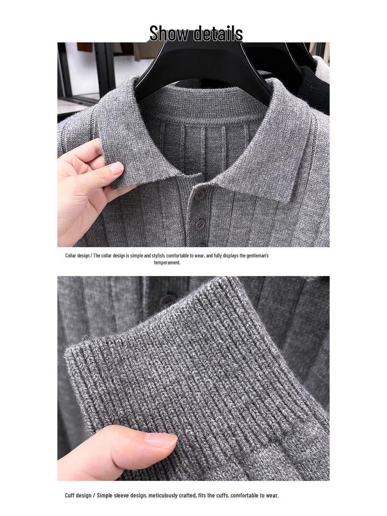 Trendy Men's Autumn-Winter Knit Sweater: Casual, Handsome, Internet Celebrity Style