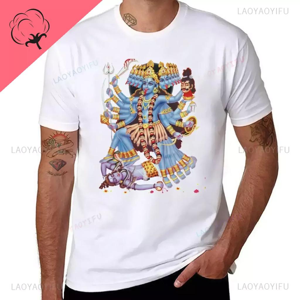 Kali Kalika or Shyama Hindu Goddess Printed TShirt High Quality Cotton New Edition Sweat Plain T Shirts Men Ropa Hombre