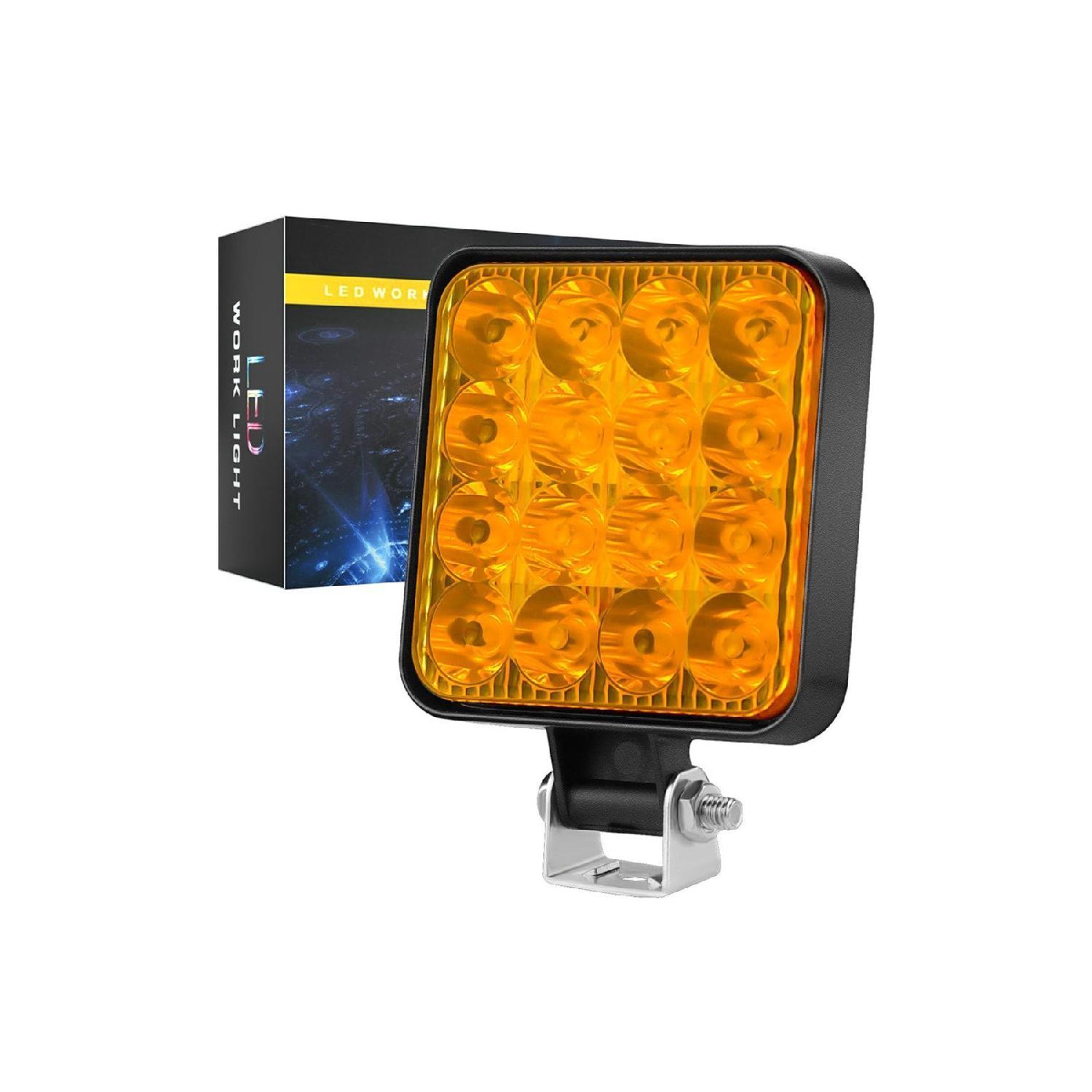 

С противотуманных фар и рабочей лампы 16 тягача дороги привело квадратный желтый цвет 3 дюйма 84 мм