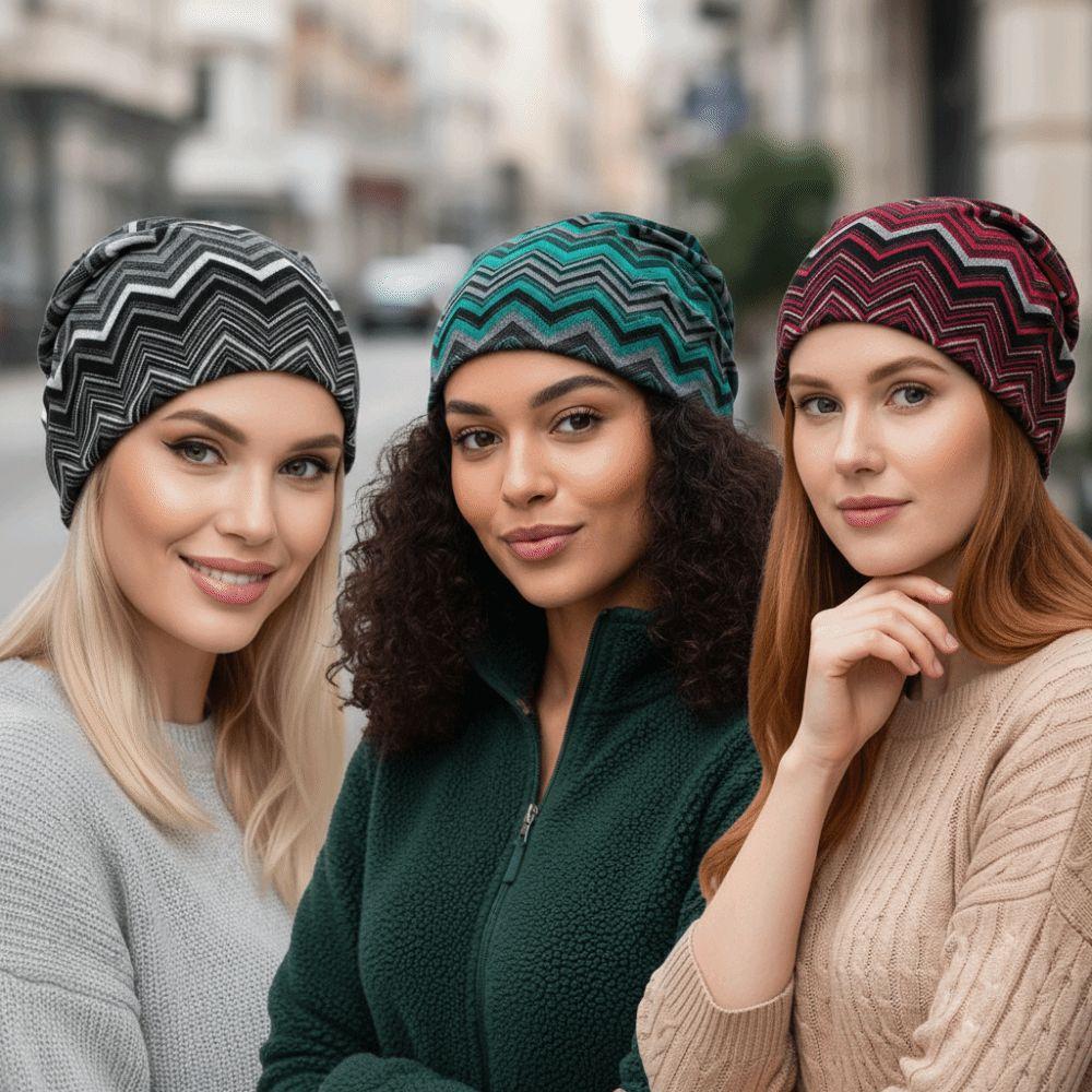 Contrasting Colors Pullover Hat Plaid Print Casual Hedging Cap Autumn and Winter