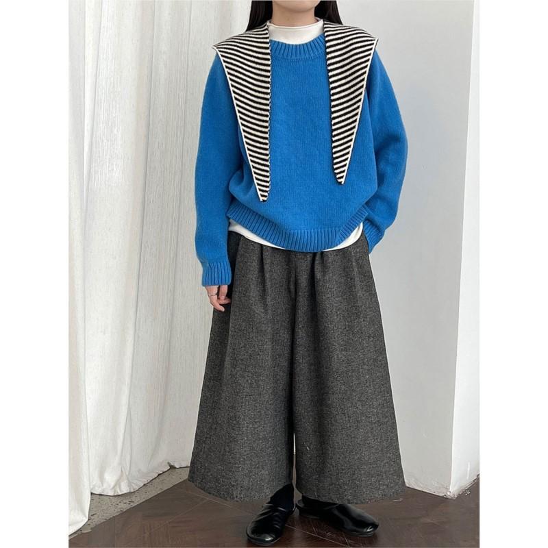 Johnature Simple Korean-style Round Neck Knitted Sweater For Women Autumn Winter Loose Casual Pullover Base Sweaters