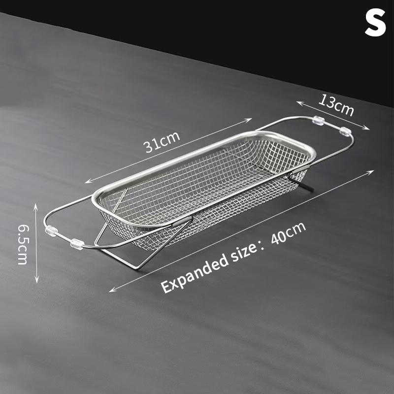 Stainless Steel Kitchen Sink, Telescopic Sink, Draining Rack, Multi-Functional Tableware And Chopsticks Draining Rack S