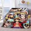 One Piece Cartoon Flannel Blanket Soft Warm Plush Throw for Bed Sofa Couch Lightweight Cozy Winter Travel Decor -QJY