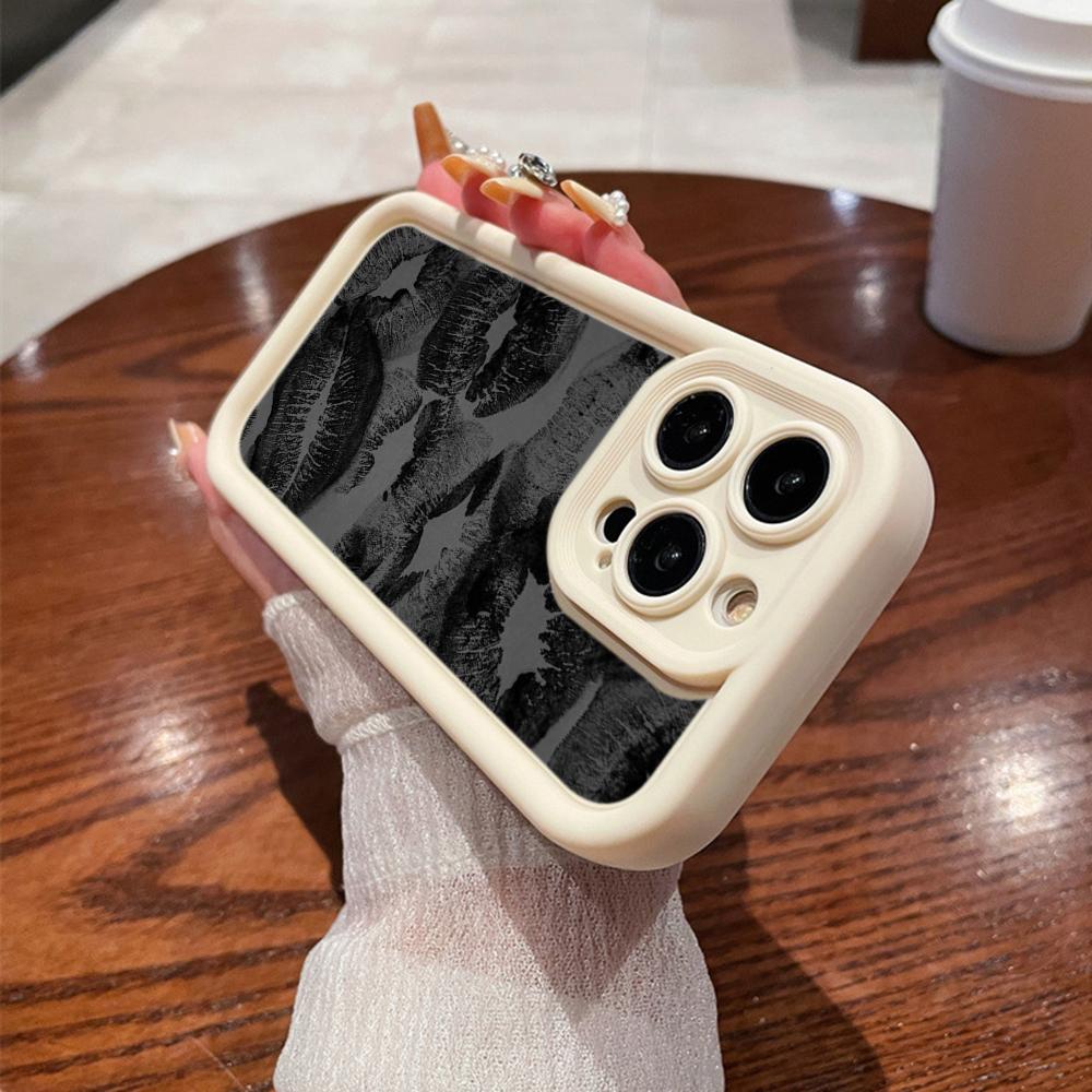 LZ22 Lips Kiss Digital Design Silicone Phone Case for Samsung A15 A35 S24 S23 Ultra S22 S21 Plus S20 A05 A06 A54 A55 A53 A14 M15 Shockproof Back Cover