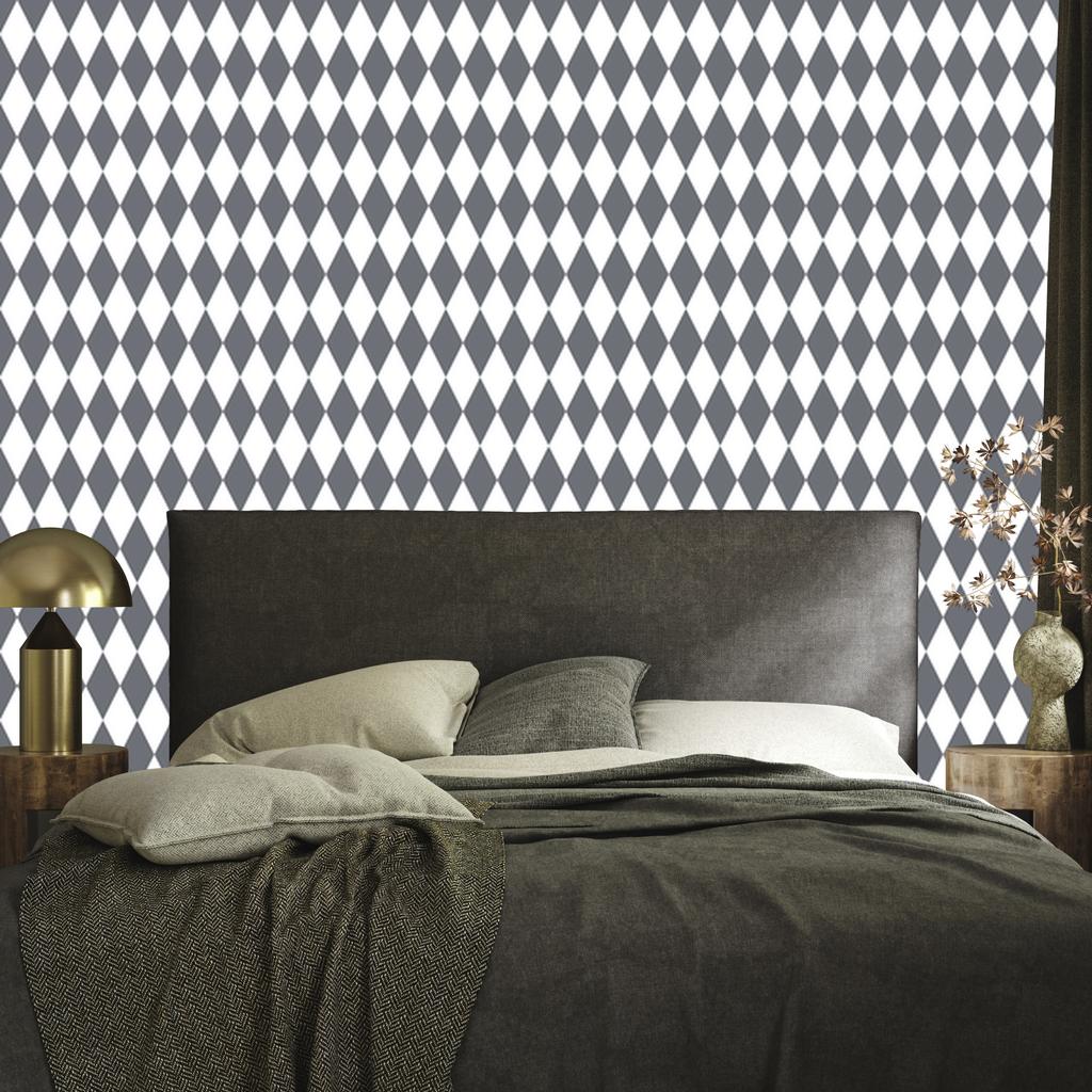 Harlequin Diamonds Wallpaper Gray and Light Gray 50x1000