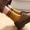 Yazon socks womens cotton crew length stylish loose cute colorful four seasons breathable warm set 5 size 22-25cm
